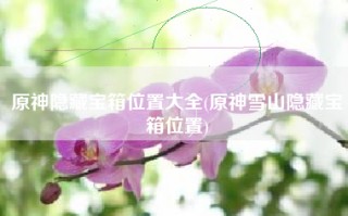 原神隐藏宝箱位置大全(原神雪山隐藏宝箱位置)
