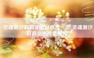 灵魂潮汐莉莉艾洛好感度一览(灵魂潮汐莉莉艾洛技能搭配)