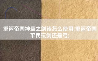 重返帝国神圣之剑该怎么使用(重返帝国平民玩剑还是弓)