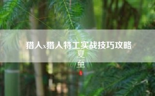 猎人x猎人特工实战技巧攻略