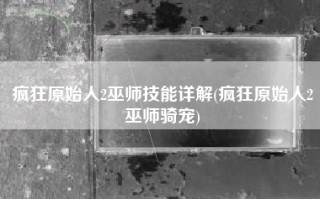 疯狂原始人2巫师技能详解(疯狂原始人2巫师骑宠)