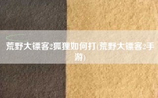 荒野大镖客2狐狸如何打(荒野大镖客2手游)