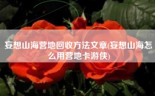 妄想山海营地回收方法文章(妄想山海怎么用营地卡游侠)