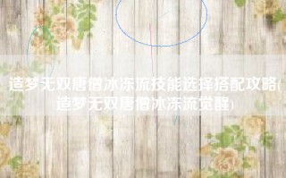 造梦无双唐僧冰冻流技能选择搭配攻略(造梦无双唐僧冰冻流觉醒)
