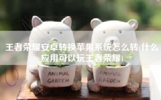 王者荣耀安卓转换苹果系统怎么转(什么应用可以玩王者荣耀)