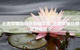 王者荣耀如何获取铭文页_王者荣耀在哪里获取铭文