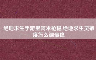 绝地求生手游里阿米枪稳,绝地求生灵敏度怎么调最稳