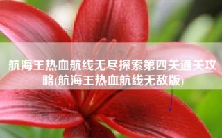 航海王热血航线无尽探索第四关通关攻略(航海王热血航线无敌版)