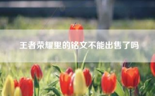 王者荣耀里的铭文不能出售了吗
