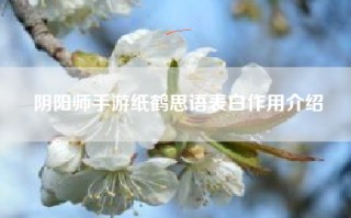阴阳师手游纸鹤思语表白作用介绍