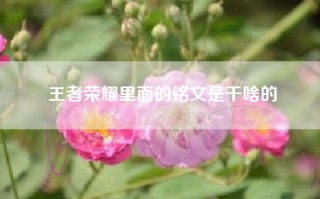 王者荣耀里面的铭文是干啥的