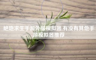 绝地求生手游外服模拟器,有没有其他手游模拟器推荐