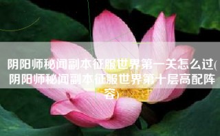 阴阳师秘闻副本征服世界第一关怎么过(阴阳师秘闻副本征服世界第十层高配阵容)
