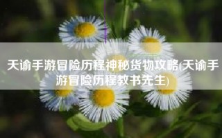 天谕手游冒险历程神秘货物攻略(天谕手游冒险历程教书先生)