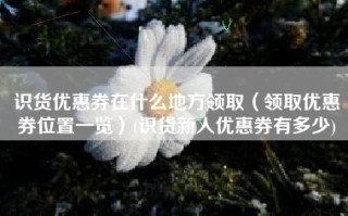 识货优惠券在什么地方领取（领取优惠券位置一览）(识货新人优惠券有多少)