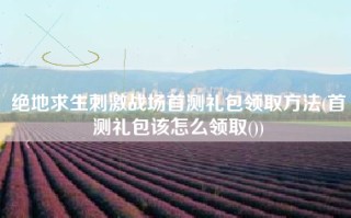 绝地求生刺激战场首测礼包领取方法(首测礼包该怎么领取())