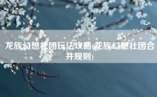 龙族幻想社团玩法攻略(龙族幻想社团合并规则)