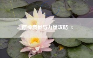 原神质量与力量攻略_3