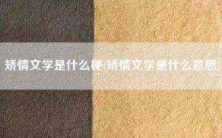 矫情文学是什么梗(矫情文学是什么意思)