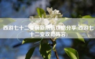 西游七十二变萌新防坑攻略分享(西游七十二变攻略阵容)