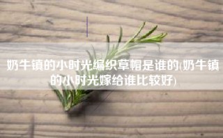 奶牛镇的小时光编织草帽是谁的(奶牛镇的小时光嫁给谁比较好)