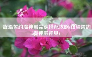 终焉誓约魔神殿命魂搭配攻略(终焉誓约魔神殿神具)