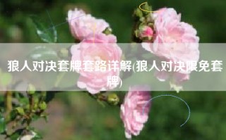 狼人对决套牌套路详解(狼人对决限免套牌)