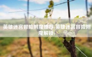 英雄迷宫冒险附魔推荐(英雄迷宫冒险附魔解锁)