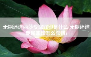 无期迷途丽莎专属罪印是什么(无期迷途专属罪印怎么获得)