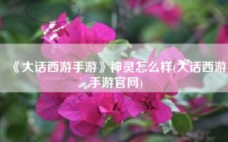 《大话西游手游》神灵怎么样(大话西游手游官网)