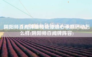 阴阳师百闻牌蜃楼奇谭顺心承意活动怎么样(阴阳师百闻牌阵容)