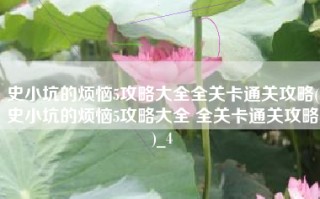 史小坑的烦恼5攻略大全全关卡通关攻略(史小坑的烦恼5攻略大全 全关卡通关攻略)_4