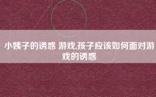小姨子的诱惑 游戏,孩子应该如何面对游戏的诱惑