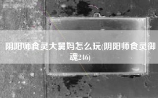 阴阳师食灵大舅妈怎么玩(阴阳师食灵御魂246)