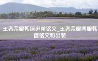 王者荣耀韩信进阶铭文_王者荣耀国服韩信铭文和出装
