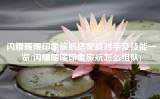 闪耀暖暖印象旅航搭配战对手及技能一览(闪耀暖暖印象旅航怎么组队)