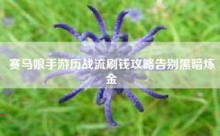 赛马娘手游历战流刷钱攻略告别黑暗炼金