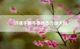 诗魂手游岑参攻击力强大吗