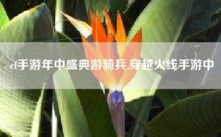 cf手游年中盛典游骑兵,穿越火线手游中