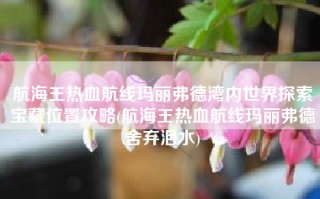 航海王热血航线玛丽弗德湾内世界探索宝藏位置攻略(航海王热血航线玛丽弗德舍弃泪水)