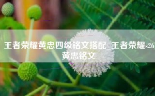 王者荣耀黄忠四级铭文搭配_王者荣耀s26黄忠铭文