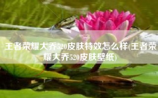 王者荣耀大乔520皮肤特效怎么样(王者荣耀大乔520皮肤壁纸)