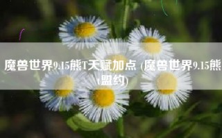 魔兽世界9.15熊T天赋加点 (魔兽世界9.15熊t盟约)