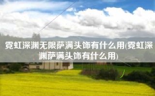 霓虹深渊无限萨满头饰有什么用(霓虹深渊萨满头饰有什么用)