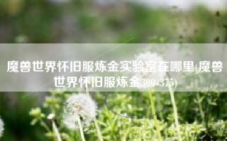 魔兽世界怀旧服炼金实验室在哪里(魔兽世界怀旧服炼金300-375)