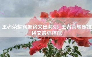王者荣耀露娜铭文出装S28_王者荣耀露娜铭文最强搭配