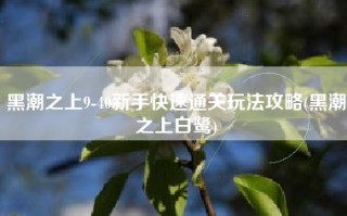 黑潮之上9-40新手快速通关玩法攻略(黑潮之上白鹭)