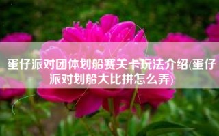 蛋仔派对团体划船赛关卡玩法介绍(蛋仔派对划船大比拼怎么弄)