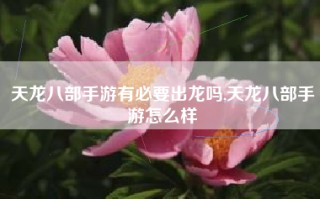 天龙八部手游有必要出龙吗,天龙八部手游怎么样