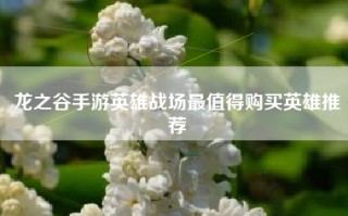 龙之谷手游英雄战场最值得购买英雄推荐 龙之谷手游英雄战场最值得购买英雄推荐